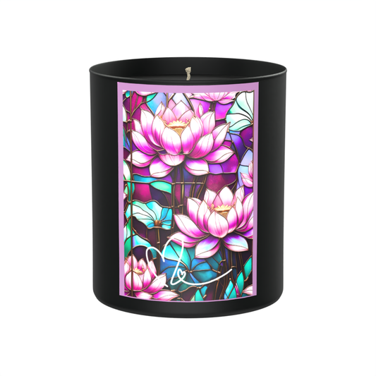Lotus Flower Candle | Spiritual Stained Glass Candle
