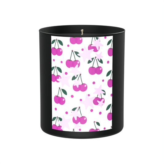 Cherry print 200g Black Candle ‘Dark Noir’