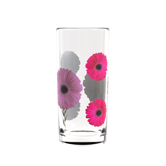 Pink Gerbera Highball Glass | Floral Gift UK