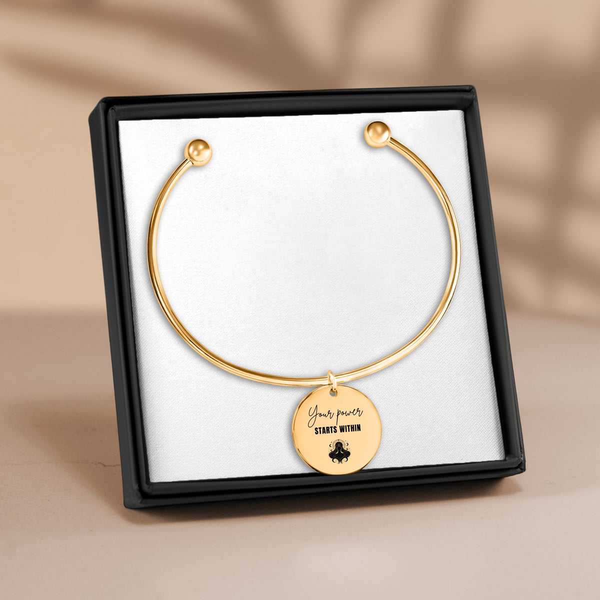 Your Power Starts Within Gold Bangle | Spiritual Bracelet
