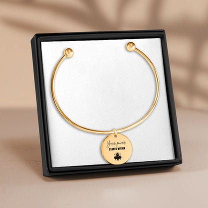 Your Power Starts Within Gold Bangle | Spiritual Bracelet