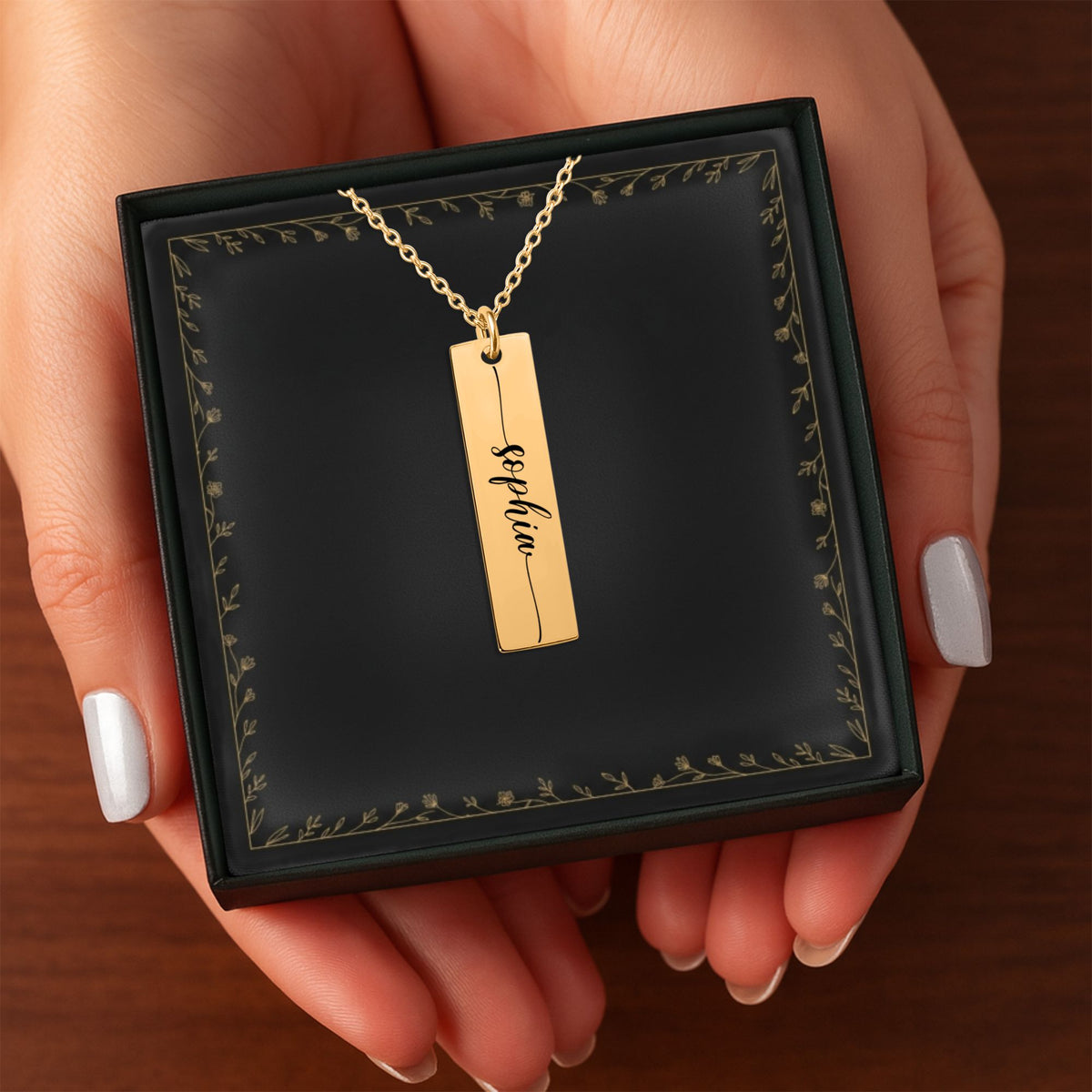 Personalised Name Engraved Bar Necklace