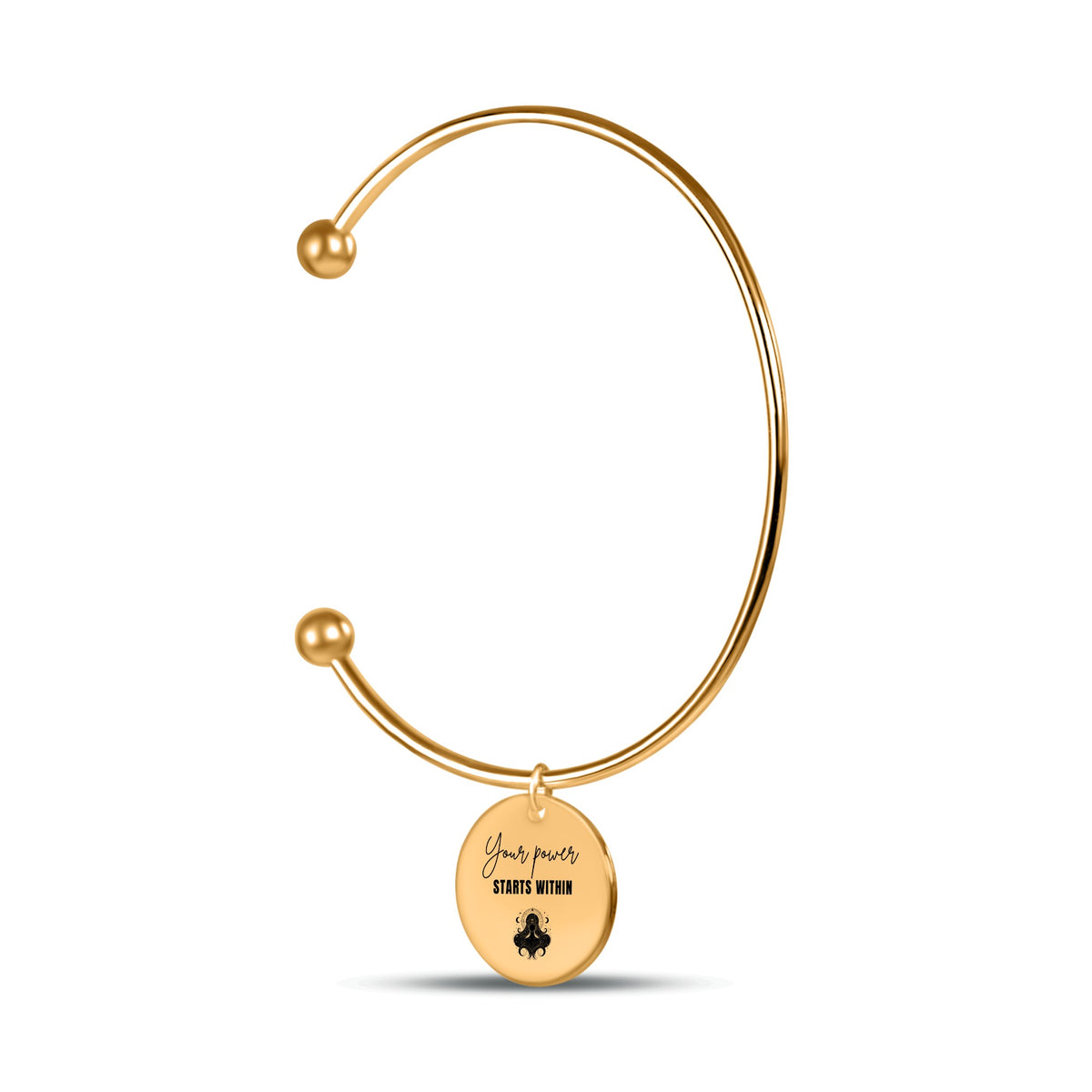 Your Power Starts Within Gold Bangle | Spiritual Bracelet