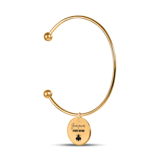 Your Power Starts Within Gold Bangle | Spiritual Bracelet