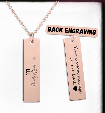 111 Angel Number Necklace – Divinely Aligned | Engraved Bar Pendant