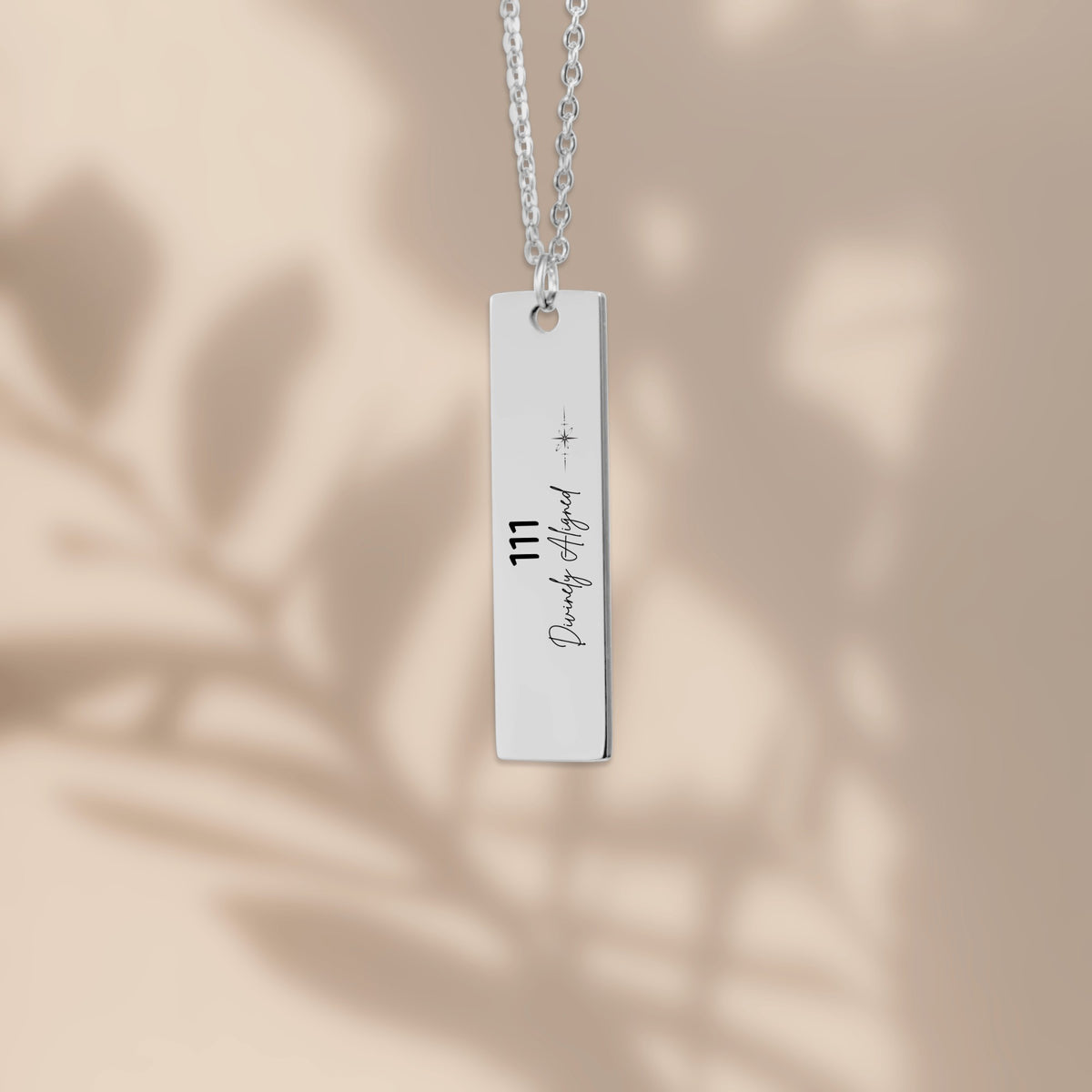 111 Angel Number Necklace – Divinely Aligned | Engraved Bar Pendant