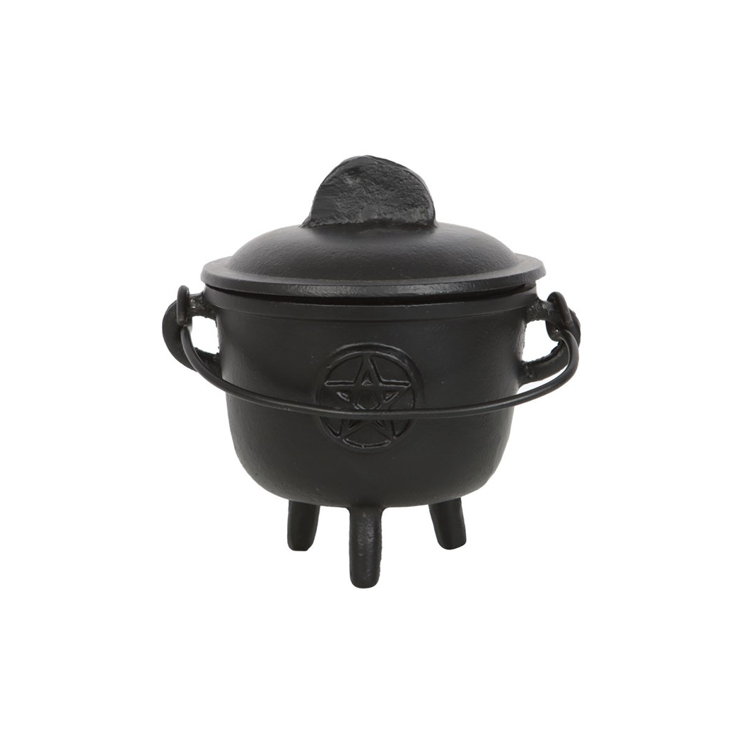 Cast Iron Witch Cauldron with Pentagram – 11cm