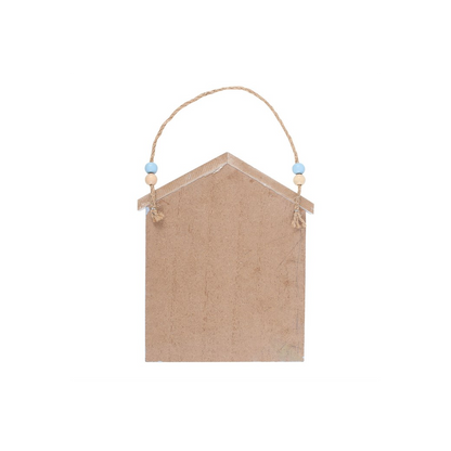 Blue Beach Hut Hanging Decoration – Coastal Wall Décor