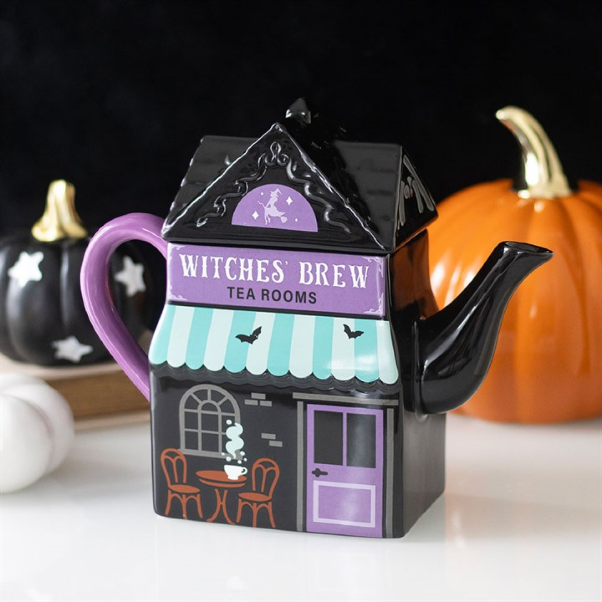 Witches’ Brew Halloween Teapot – Spooky Tea Room Ceramic Teapot