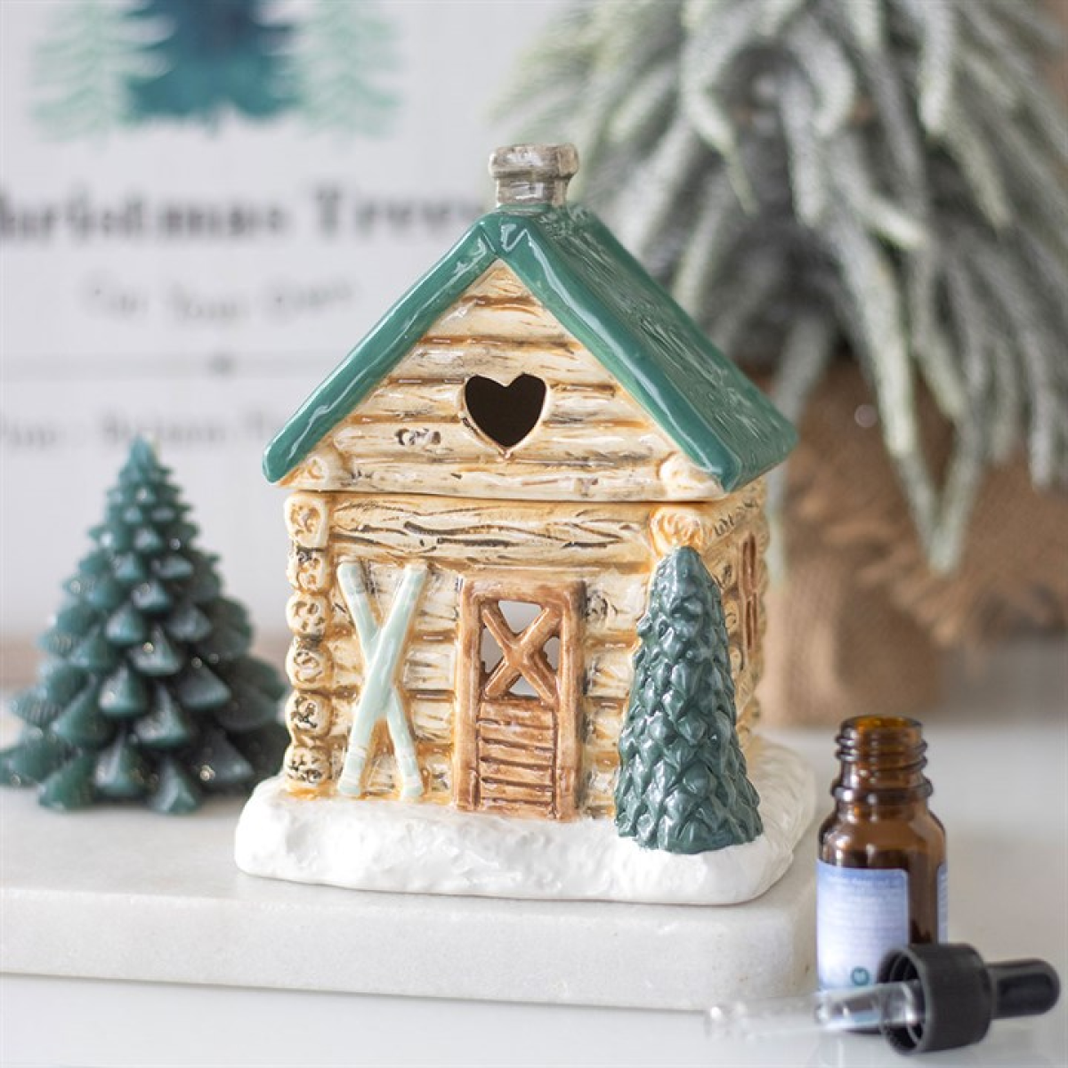 *Cabin Ski Chalet Ceramic Oil Burner (18/36)
