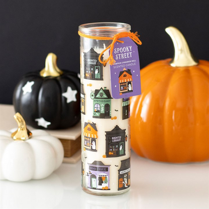 Spooky Street Pumpkin Cinnamon Roll Candle – Halloween Scented Candle