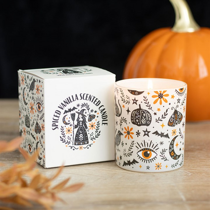 Spiced Vanilla Scented Candle – Witchy Celestial Design