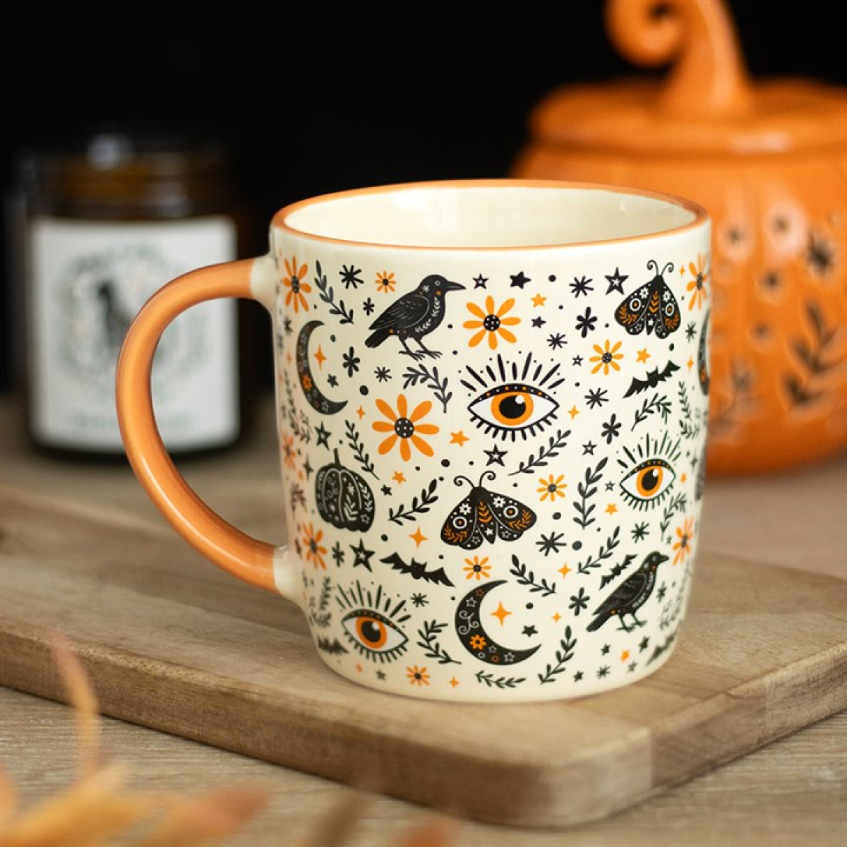 Witchy Celestial Mug – Raven, Moth & Moon Print