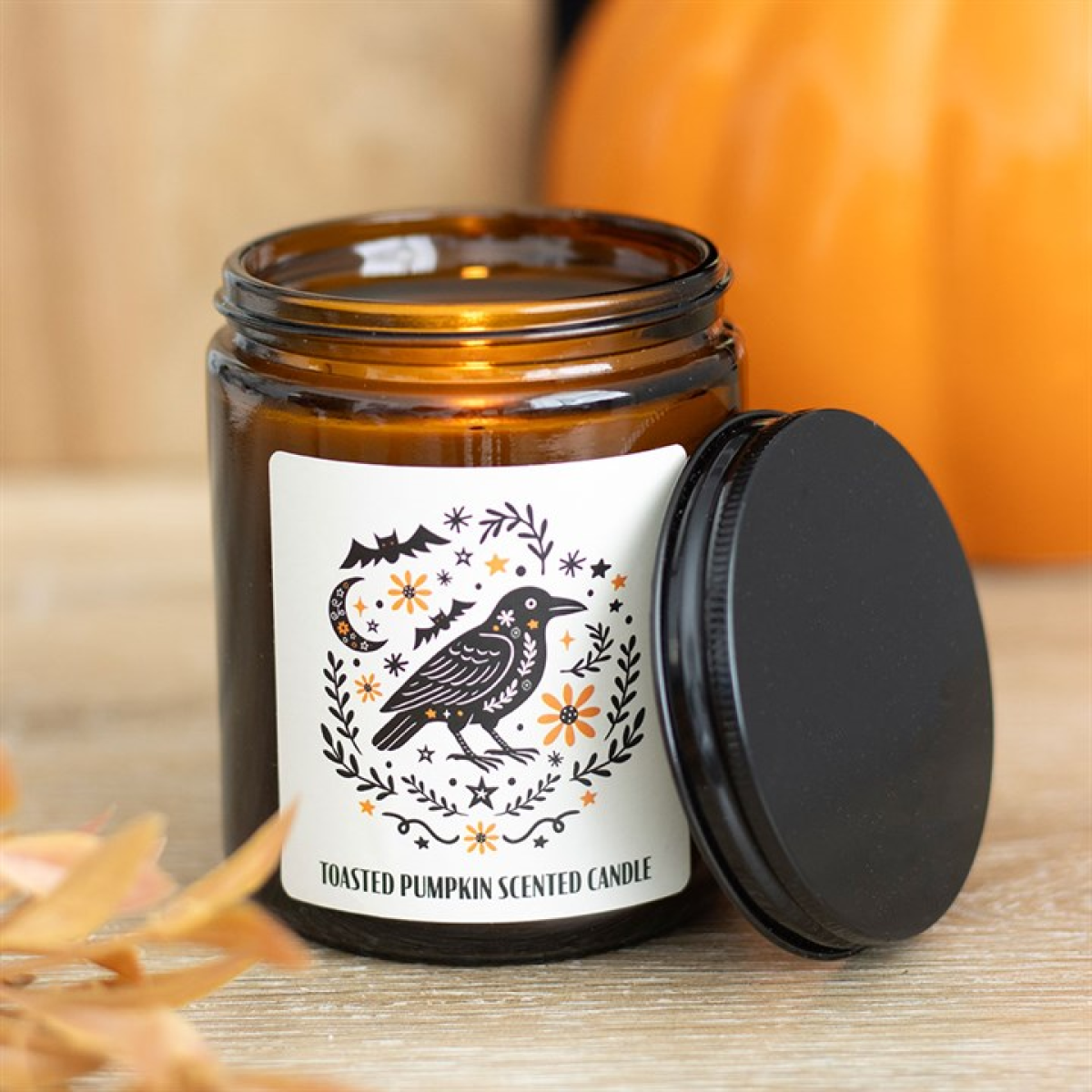 Toasted Pumpkin Scented Candle – Raven Witchy Autumn Candle