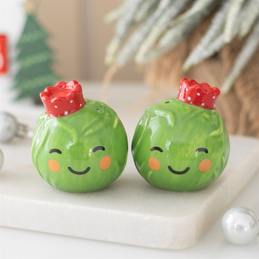 Brussels Sprout Christmas Salt & Pepper Shakers – Set of 2