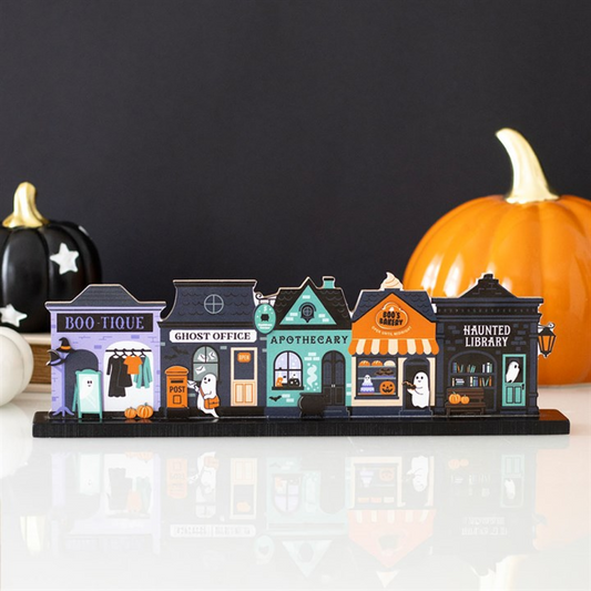 Spooky Street Halloween Village Decoration – Haunted House Display