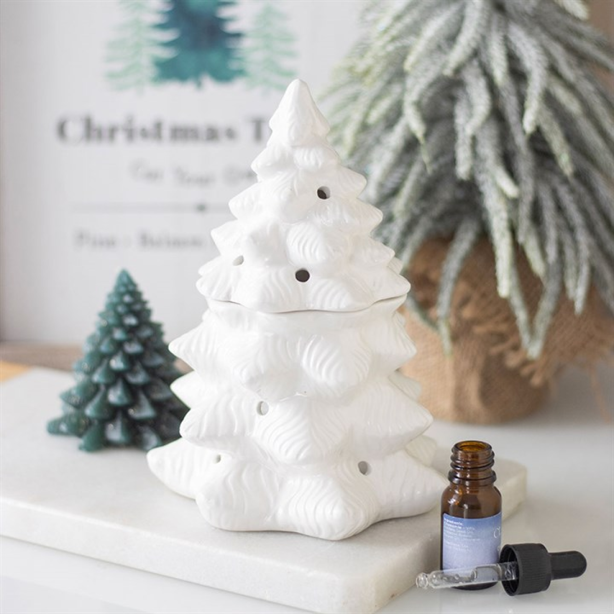 *White Fir Tree Ceramic Oil Burner and Wax Warmer(12/24)