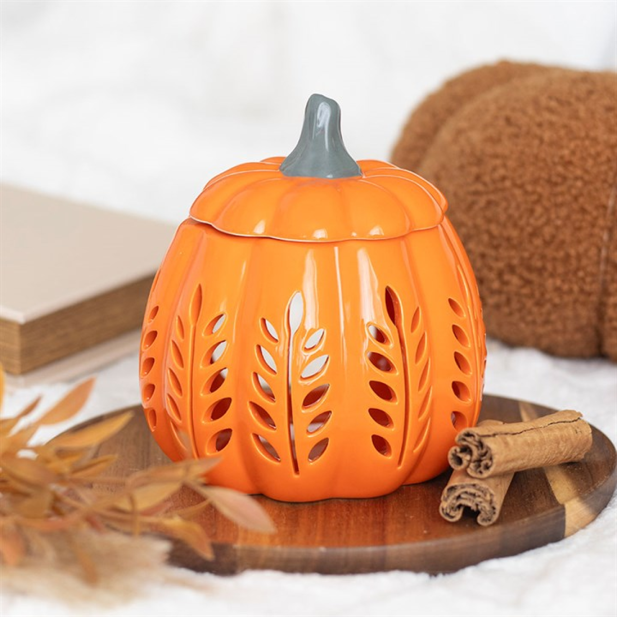 *Orange Autumn Days Cut Out Pumpkin Ceramic Oil Burner and Wax Warmer (9/18)