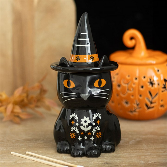 Witchy Black Cat Oil Burner & Wax Warmer