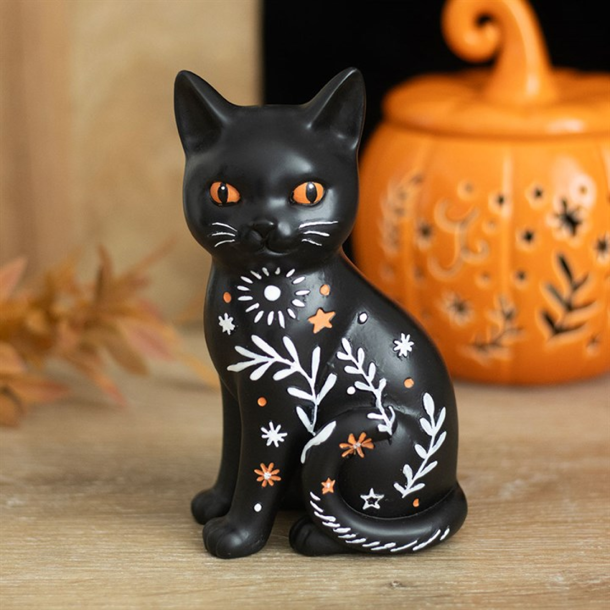 Black Cat Ornament – Witchy Folk Art Cat Decoration
