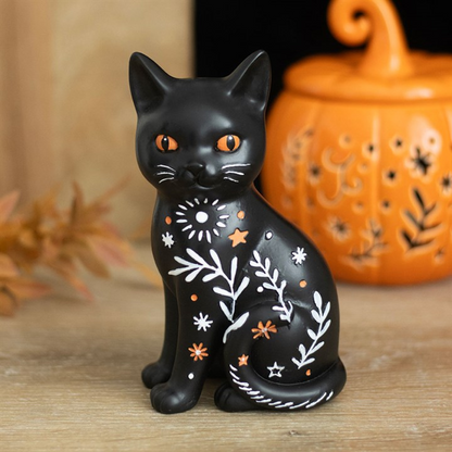 Black Cat Ornament – Witchy Folk Art Cat Decoration
