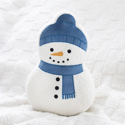 Snowman Christmas Cushion – Shaped Bouclé Festive Pillow