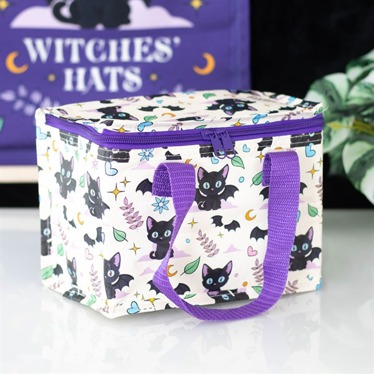 Cute and Creepy Cat Print Lunch Bag