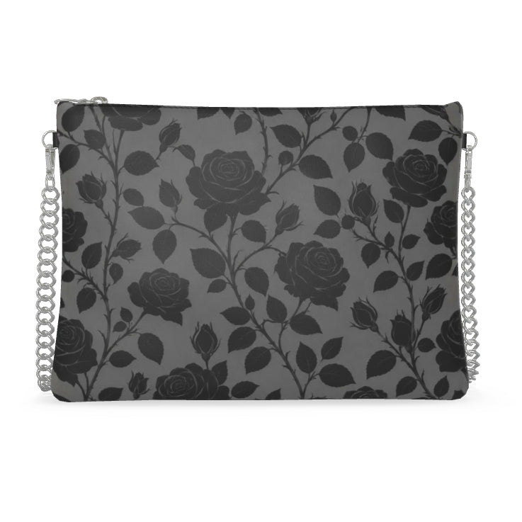 Midnight Rose Designer Chain Crossbody Bag