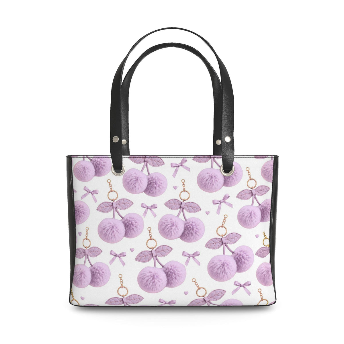 Lilac Cherry & Bow Designer Handbag